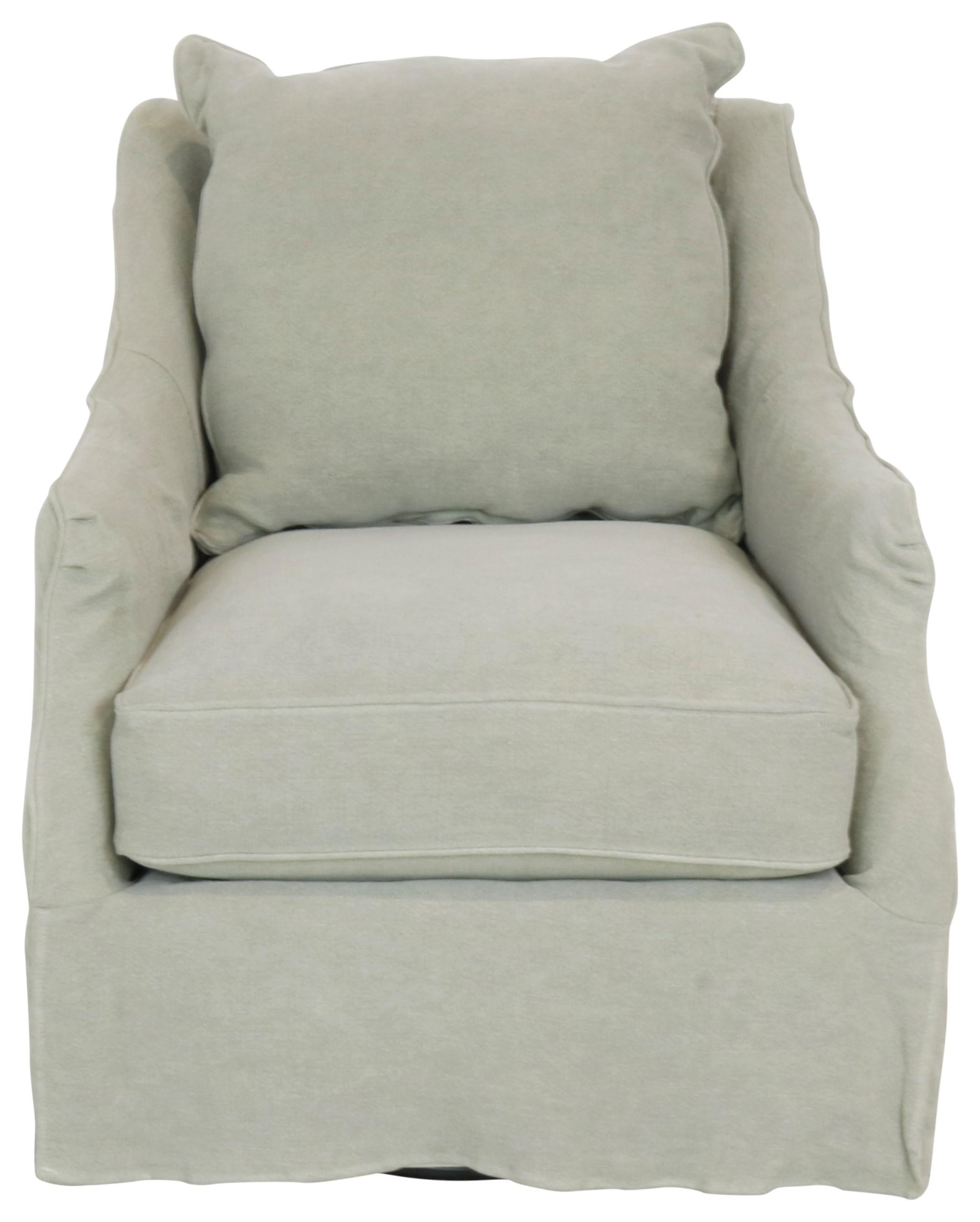 White slipcover store accent chair